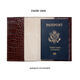Personalized Brown Embossed Crocodile Leather Passport Covers Image 2 of 2
